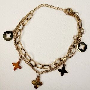 Gold Chain Charm Bracelet